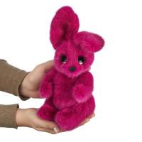 Фото мягкая игрушка зайка тедди из натурального меха норки розовый софа 