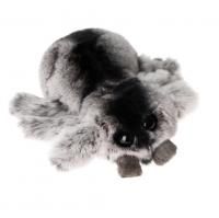 Фото серый паучок мягкая игрушка из натурального меха Holich Toys в разных ракурса