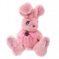 Фото мягкая игрушка зайка - тедди из натурального меха франц розовый 