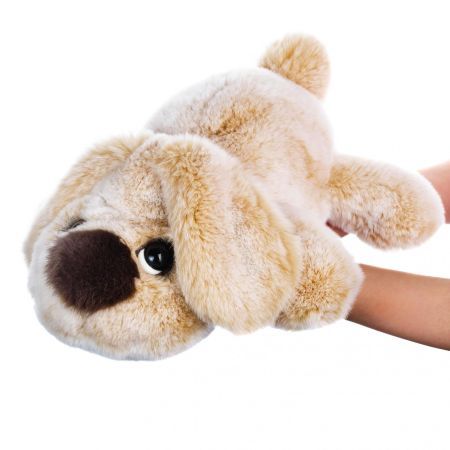 Картинка мягкая игрушка собака из натурального меха вилли бежевый Holich Toys в разных ракурса
