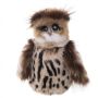 На фото сова тедди из натурального меха ручной работы Holich Toys в разных ракурса