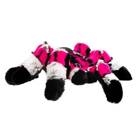 Картинка мягкая игрушка большой паук птицеед из меха них из кролика рекс розовый Holich Toys в разных ракурса