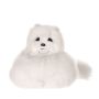 На фото мягкая игрушка котик из натурального меха песца белый симба Holich Toys в разных ракурса