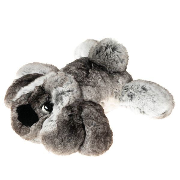 Картинка мягкая игрушка собака большая из натурального меха вилли шиншилла Holich Toys в разных ракурса