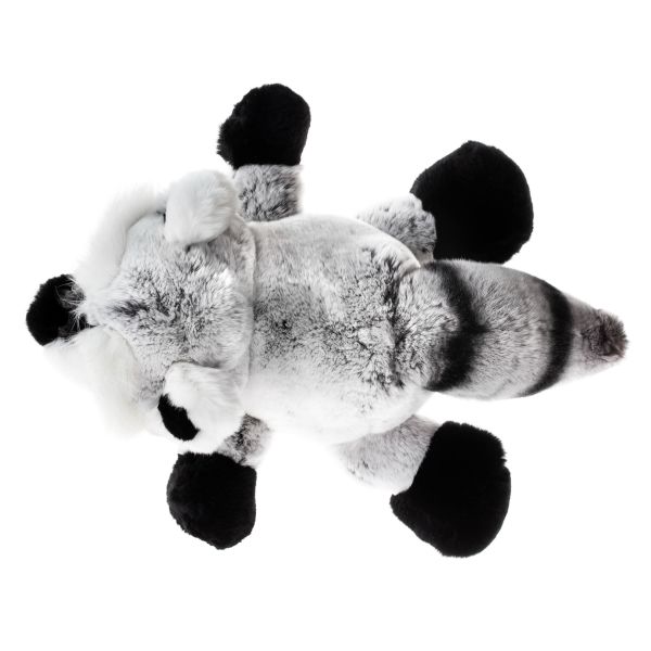 Фото авторская мягкая игрушка енот из меха кролика рекс Holich Toys в разных ракурса