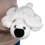 Картинка мягкая игрушка собака большая из натурального меха барон белый Holich Toys в разных ракурса