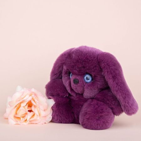 Фото №2 мягкая игрушка заяц боня фиолетовый из натурального меха 