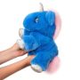 Фото авторская игрушка единорог из натурального меха голубой Holich Toys в разных ракурса