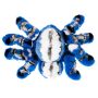 Картинка мягкая игрушка большой паук павлиний из меха них из кролика рекс синий Holich Toys в разных ракурса