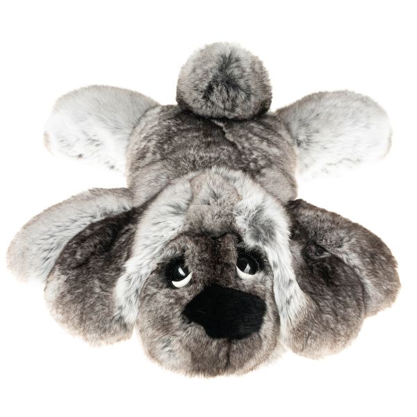 Картинка мягкая игрушка собака большая из натурального меха вилли шиншилла Holich Toys в разных ракурса