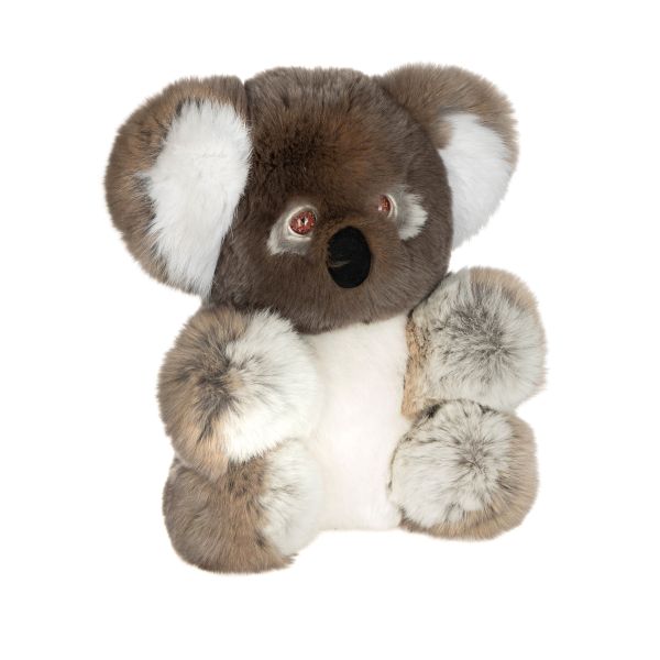 Картинка мягкая игрушка коала бу из натурального меха кролика рекс Holich Toys в разных ракурсах