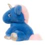 Фото авторская игрушка единорог из натурального меха голубой Holich Toys в разных ракурса
