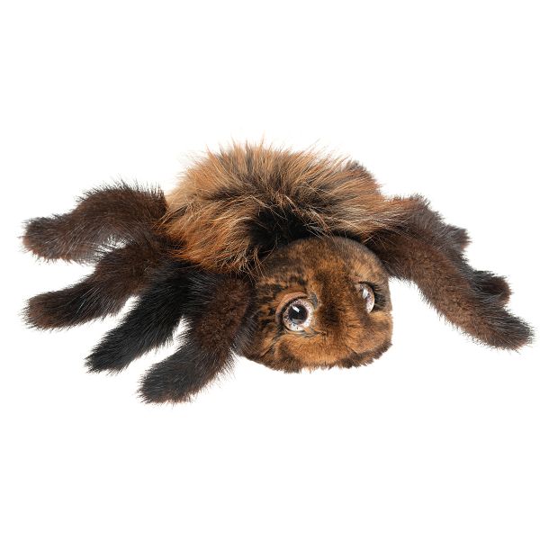 Картинка мягкая игрушка паук из натурального меха тарантул коричневый Holich Toys в разных ракурса