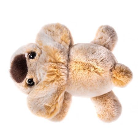 Картинка мягкая игрушка собака из натурального меха вилли бежевый Holich Toys в разных ракурса