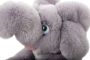 Мягкая игрушка слон из натурального меха кролика рекс лиловый детально