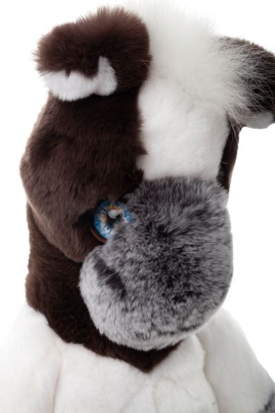 Фото мягкая игрушка лошадка из натурального меха кролика рекс Holich Toys в разных ракурса
