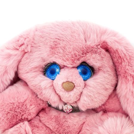 Фото №2 розовая зайка игрушка из натурального меха боня 