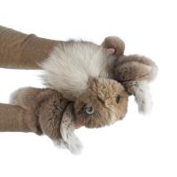 Фото мягкая игрушка паук из натурального меха кролика рекс и песца константин серо-бежевый Holich Toys в разных ракурса