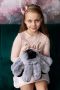 Картинка мягкая игрушка паук серый с черными ножками из натурального меха Holich Toys в разных ракурса