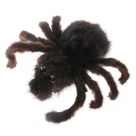 Картинка мягкая игрушка паук из натурального меха норки мамба темно-коричневый Holich Toys в разных ракурса